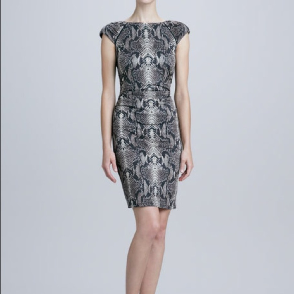 Snakeskin pattern fitted dress
